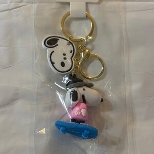 Snoopy Skateboard Keychain - Pink